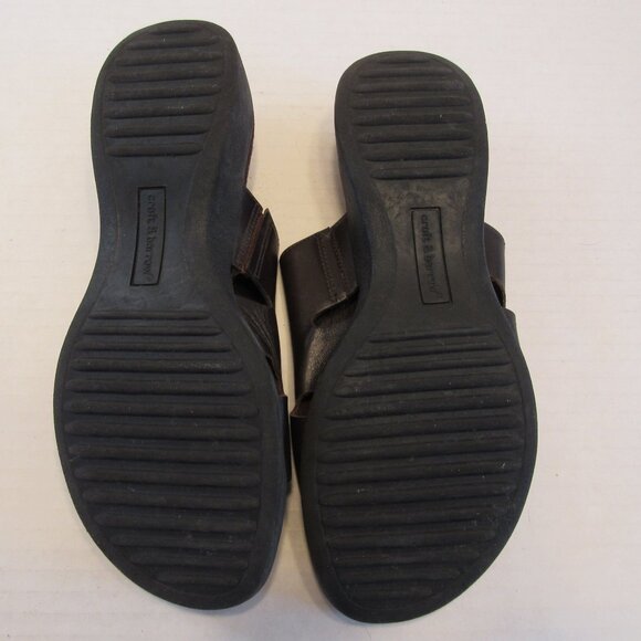 Croft and Barrow Brown Slip On Open Toe Slide Calista Leather Sandal Size 6M - Picture 8 of 8